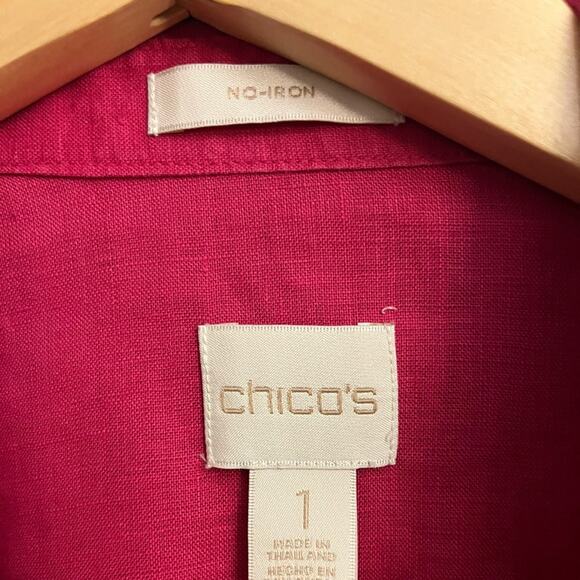 Chico’s Linen Button Down Shirt - Picture 2 of 3